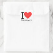 Ik hou van chocolade vierkante sticker (Tas)