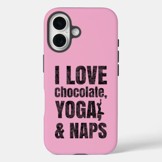 Ik hou van Chocolade, Yoga en Slapen | iPhone Hoes (Achterkant)