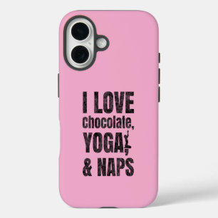 Ik hou van Chocolade, Yoga en Slapen   iPhone Hoes 16 Hoesje