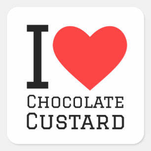 Ik hou van chocoladecustard vierkante sticker