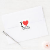 Ik hou van chocoladecustard vierkante sticker (Envelop)