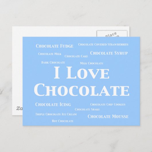 Ik hou van chocoladegeschenken briefkaart (Voorkant / Achterkant)