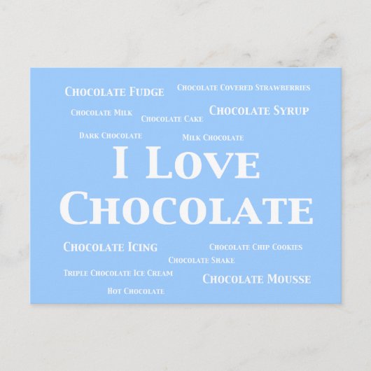 Ik hou van chocoladegeschenken briefkaart (Voorkant)