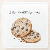 Ik hou van chocoladekoekjes glazen onderzetter (Voorkant)