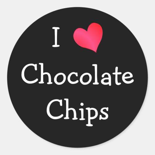Ik hou van chocoladeschilfers ronde sticker (Voorkant)