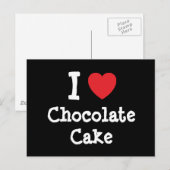 Ik hou van Chocolate Cake hart T-Shirt Briefkaart (Voorkant / Achterkant)