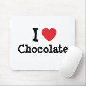 Ik hou van Chocolate hart T-Shirt Muismat (Met muis)