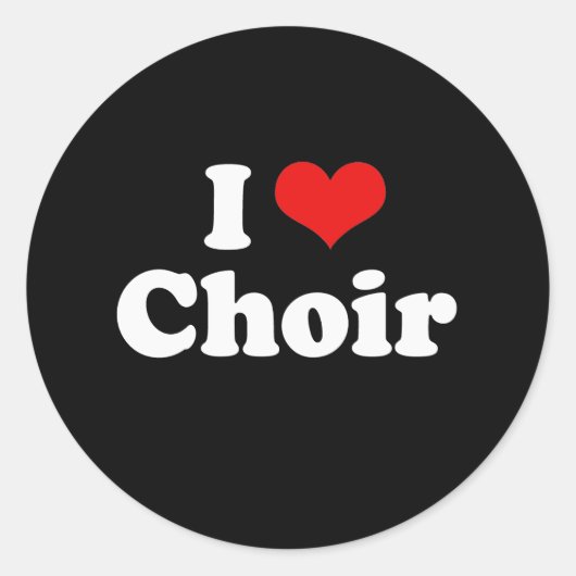 Ik hou van Choir Tshirt Ronde Sticker (Voorkant)