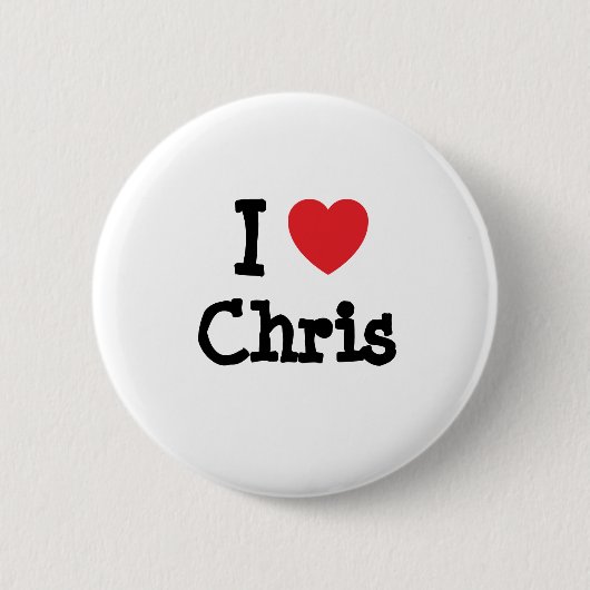 Ik hou van Chris hart aangepast Ronde Button 5,7 Cm (Voorkant)