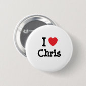 Ik hou van Chris hart aangepast Ronde Button 5,7 Cm (Voorkant /achterkant)