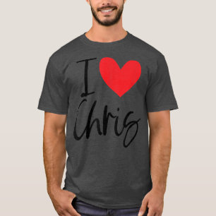 Ik hou van Chris Name Heart Persoonlijke Mannen Gu T-shirt