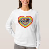 Ik hou van Christelijk: regenbooghart T-shirt (Voorkant)