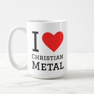 Ik hou van Christelijke metalen vierkante sticker Koffiemok