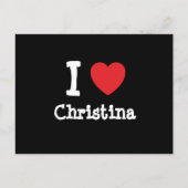 Ik hou van Christina hart T-Shirt Briefkaart (Voorkant)