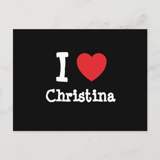 Ik hou van Christina hart T-Shirt Briefkaart (Voorkant)