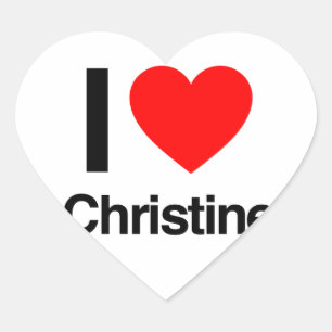 ik hou van christine hart sticker