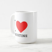Ik hou van christine koffiemok (Voorkant links)