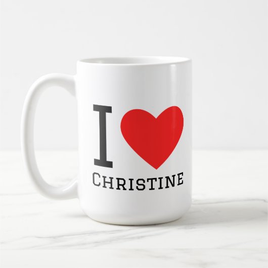 Ik hou van christine koffiemok (Links)