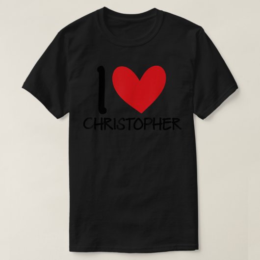Ik hou van Christopher Name Persoonlijke Mannen Gu T-shirt (Design voorkant)