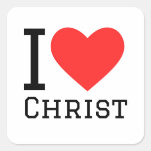 Ik hou van Christus Vierkante Sticker