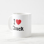 Ik hou van Chuck hart op maat Koffiemok (Voorkant links)
