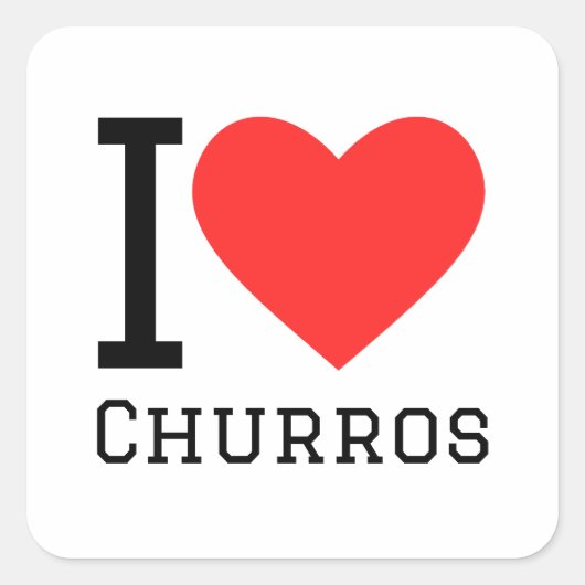 Ik hou van churros vierkante sticker (Voorkant)