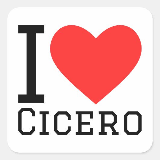 Ik hou van Cicero Vierkante Sticker (Voorkant)