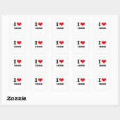 Ik hou van cider vierkante sticker (Vel)