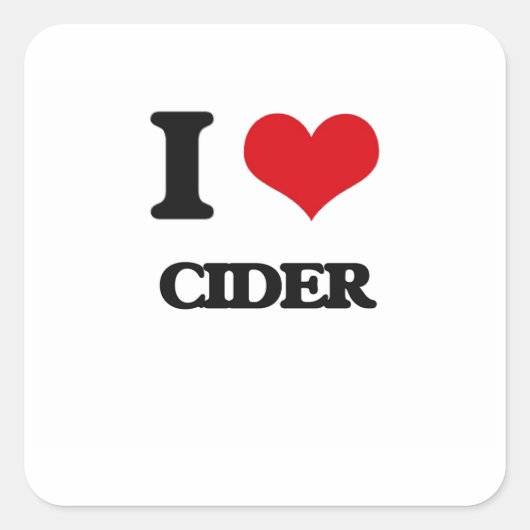 Ik hou van cider vierkante sticker (Voorkant)