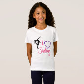 Ik hou van Cijfer Skating - paars hart T-shirt (Voorkant volledig)