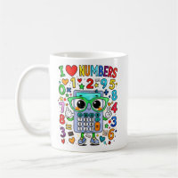 Ik hou van cijfers Cute Wiskunde Rekenmachine Mok