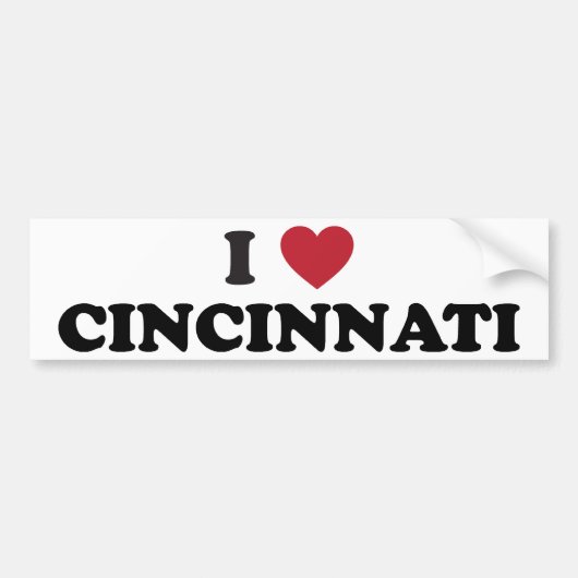 Ik hou van Cincinnati Ohio Bumpersticker (Voorkant)