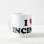 Ik hou van Cincinnati Ohio Koffiemok (Voorkant links)