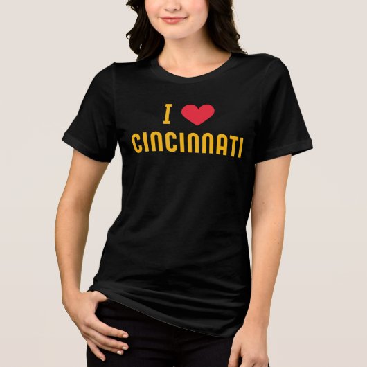 ik hou van Cincinnati,Ohio Tri-Blend Shirt (Voorkant)