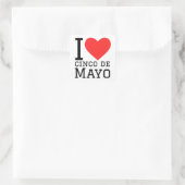 Ik hou van cinco de mayo vierkante sticker (Tas)