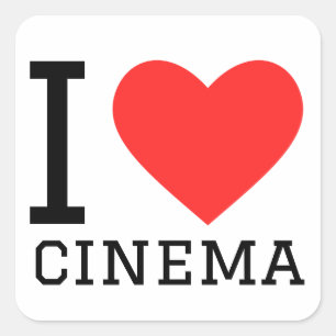 Ik hou van cinema vierkante sticker