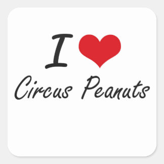 Ik hou van Circus Peanuts Vierkante Sticker