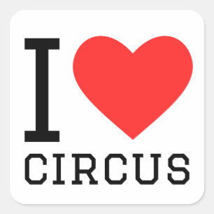 Ik hou van circus vierkante sticker