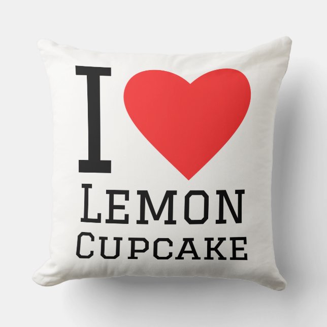 Ik hou van citroen cupcake  kussen (Voorkant)