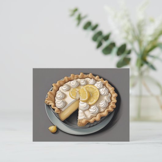 Ik hou van citroen meringue taart briefkaart (Staand voorkant)