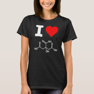 Ik hou van citroenzuur huidverzorging ingrediënten t-shirt