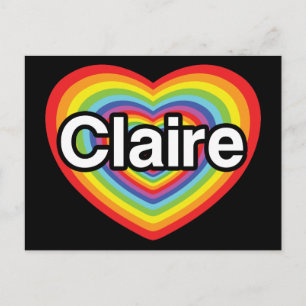 Ik hou van Claire: regenbooghart Briefkaart