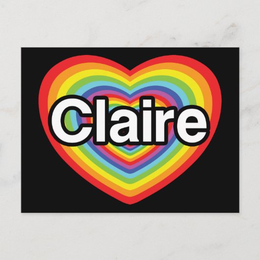 Ik hou van Claire: regenbooghart Briefkaart (Voorkant)