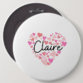 Ik hou van Claire Ronde Button 6,0 Cm (Voorkant /achterkant)