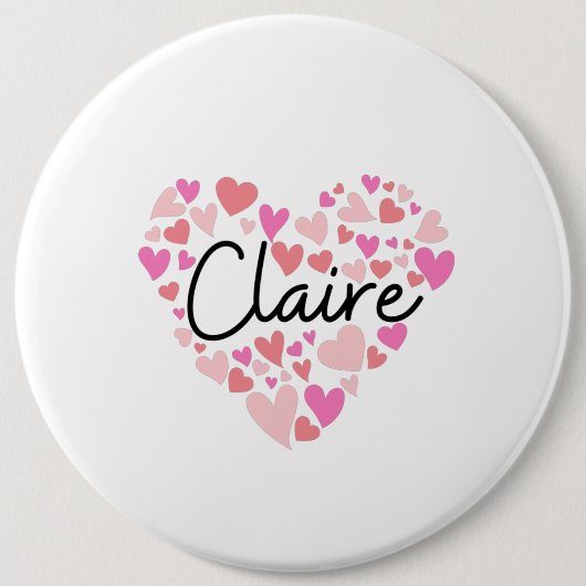 Ik hou van Claire Ronde Button 6,0 Cm (Voorkant)