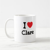 Ik hou van Clare hart T-Shirt Koffiemok (Links)