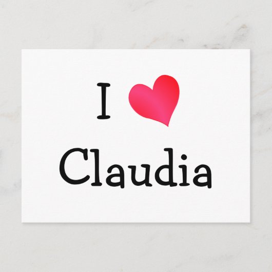 Ik hou van Claudia Briefkaart (Voorkant)