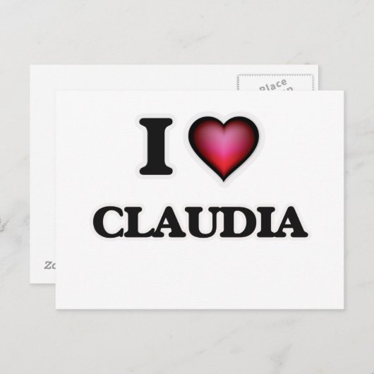 Ik hou van Claudia Briefkaart (Voorkant / Achterkant)
