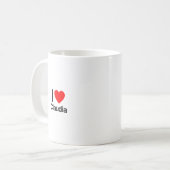 ik hou van claudia koffiemok (Voorkant links)