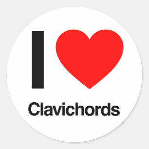 ik hou van clavichords ronde sticker